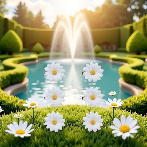 6Pcs White Daisy Flower Hair Clips Fabric Sun Flower Barrettes