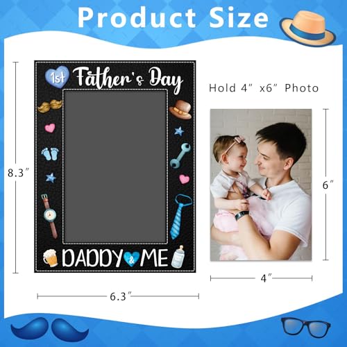 First Father's Day Picture Frame for New Dad - 4x6 Baby Photo Holder