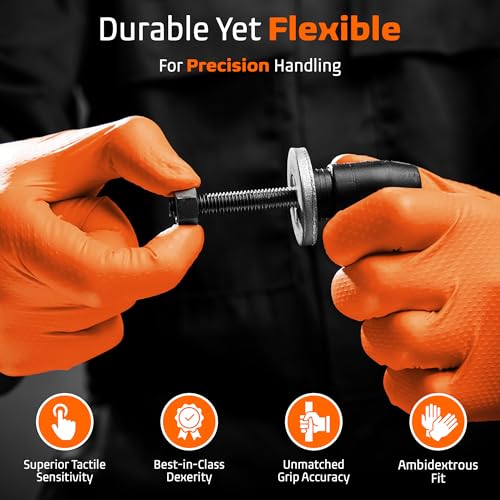 Protectmate Disposable Nitrile Gloves - 5 Mil Latex-Free for Food Prep