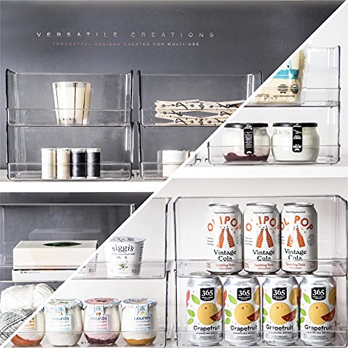 BINO Medium Stackable Plastic Storage Bins | Clear Pantry Organizers