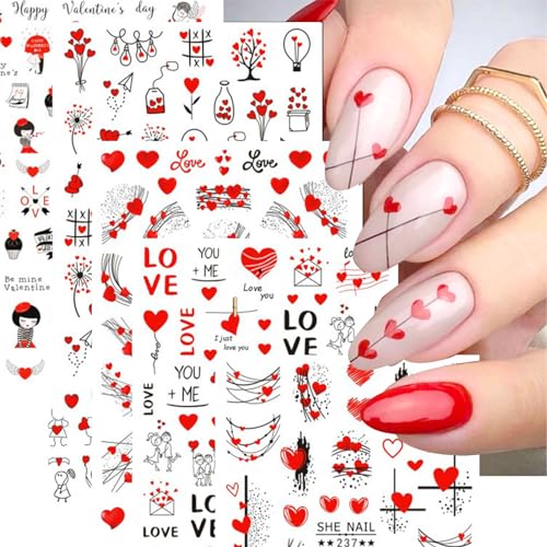 Valentine's Day 3D Self-Adhesive Nail Stickers & Decals - 12 Sheets