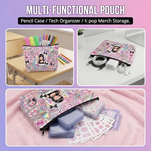 KKUHTY Y2K Pink Cosmetic Bag & Coquette Travel Makeup Pouch