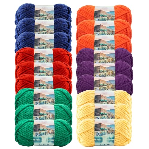 Lion Brand Hometown Super Bulky Yarn - 18 Skeins Rainbow Pack