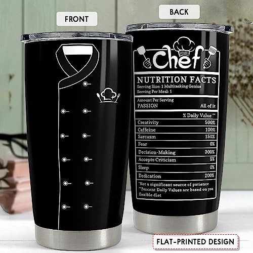 Chef Insulated Stainless Steel Tumbler 20oz Travel Mug - Gift for Men Women