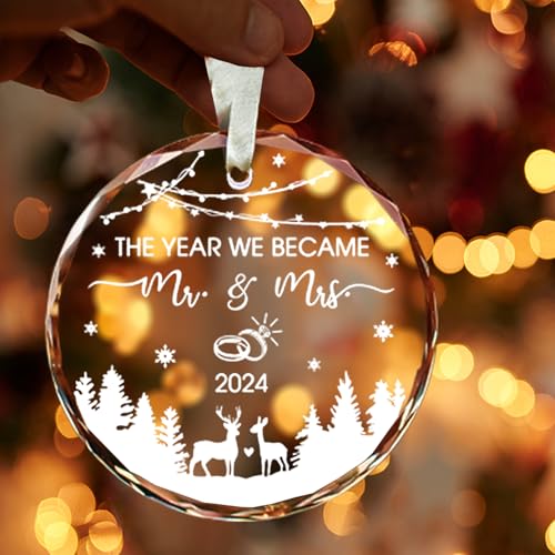 First Christmas Married Ornament 2024 - Mr and Mrs Keepsake