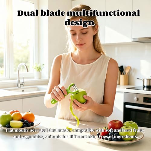 Ergonomic Vegetable Peeler Set with Serrated Stainless Steel Blades - 2 Pack