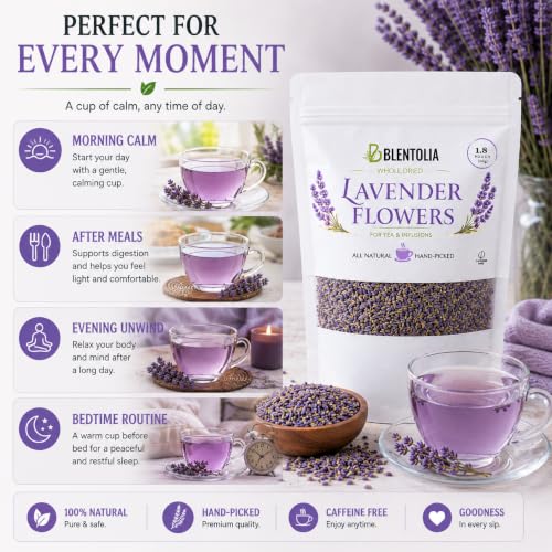 Premium Culinary Lavender Buds - 1.76 oz Natural Dried Flowers for Tea Baking & Aromatherapy