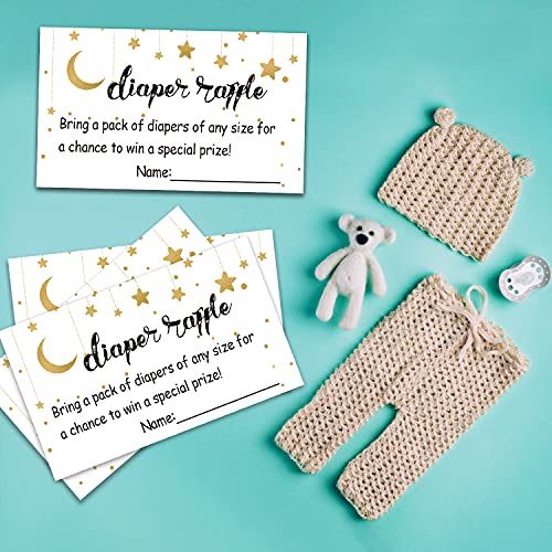 50 Pcs Diaper Raffle Tickets for Baby Shower - Neutral Greenery