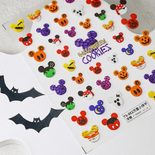 5D Embossed Halloween Nail Stickers Self-Adhesive Art Decals