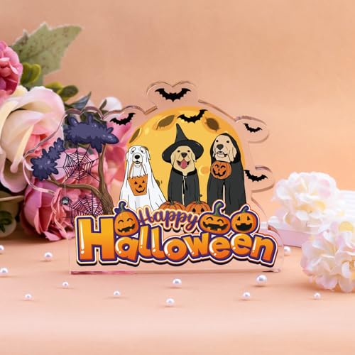 Halloween Dog Mom Acrylic Block Decor & Spooky Sign for Dog Lovers