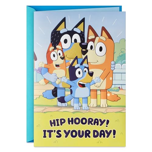 Hallmark Bluey Musical Birthday Card with Light - Hip Hooray Design