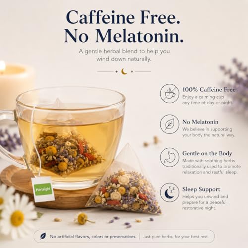 Herblight Valerian Root Tea - Caffeine-Free Sleep Tea, 25 Count