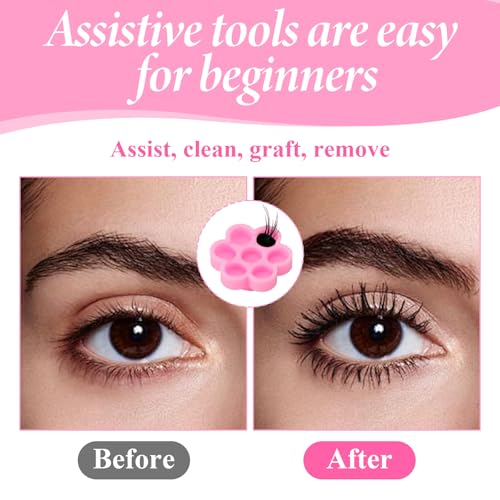 JJUNW 100-Piece Lash Glue Holder Flower Cups for Eyelash Extensions