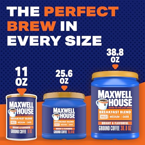 Maxwell House Breakfast Blend Light Roast Ground Coffee 11 oz Canister