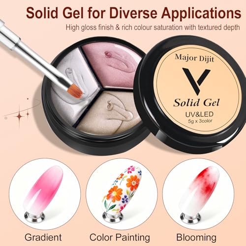 Major Dijit Cat Eye Gel Nail Polish Set with Magnetic Stick and Brush