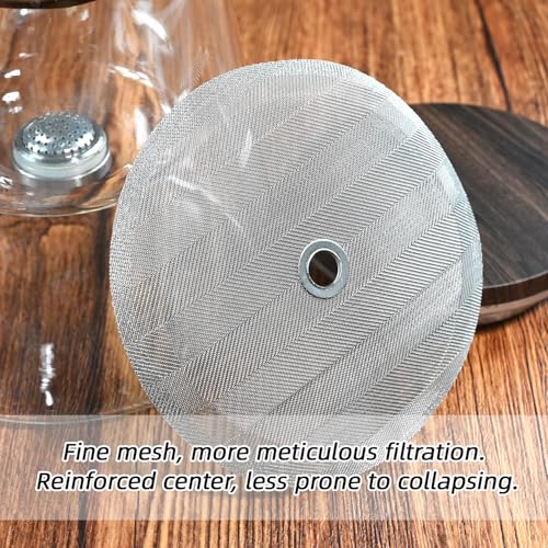 6 Pack French Press Replacement Filters - 4 Inch Stainless Steel Mesh