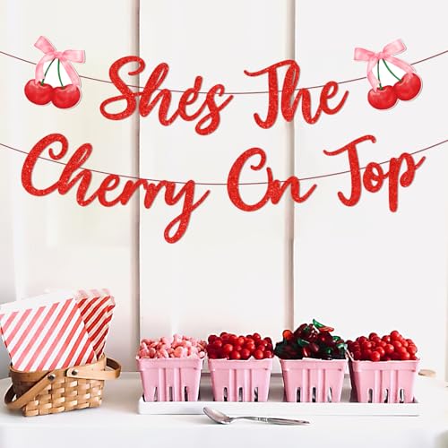 She's the Cherry on Top Banner - Bridal Shower & Bachelorette Party Decor