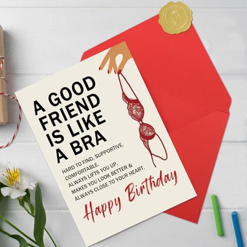 Funny Vintage Birthday Card for Best Friend Women, Retro Humor Gift