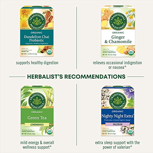 Traditional Medicinals Organic Chamomile & Lavender Tea Bags Pack of 3 - 32 Count Each, Caffeine-Free, USDA Certified Organic