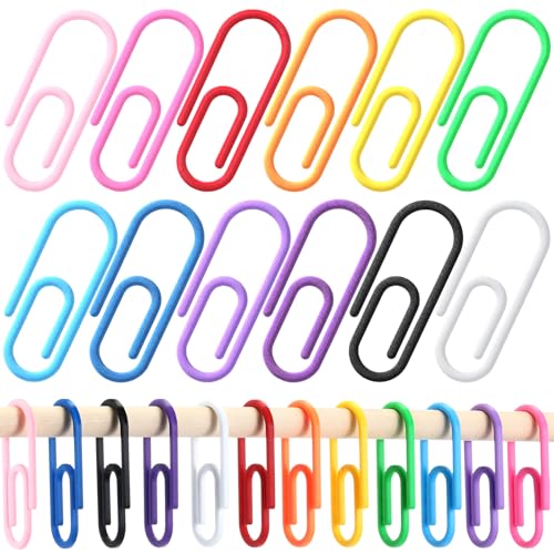 CroBlissful Rainbow Color 12 Pcs Jumbo Paperclip Shower Curtain Hooks