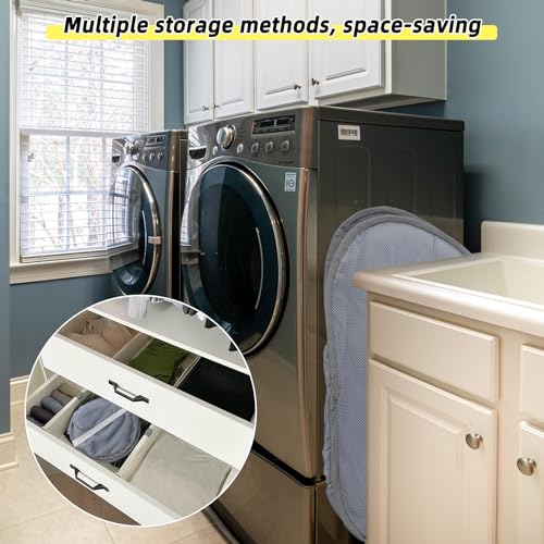 Hedonlee Collapsible Laundry Basket 90L Mesh Hamper with Handles - Square Mesh, Gray