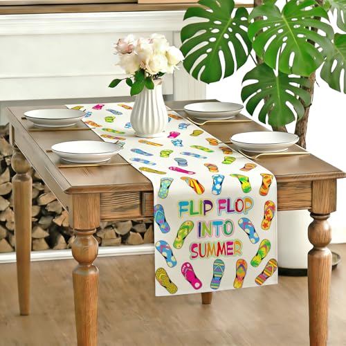 Summer Table Runner 72 Inches Long Hawaiian Beach Tropical Dining Decor