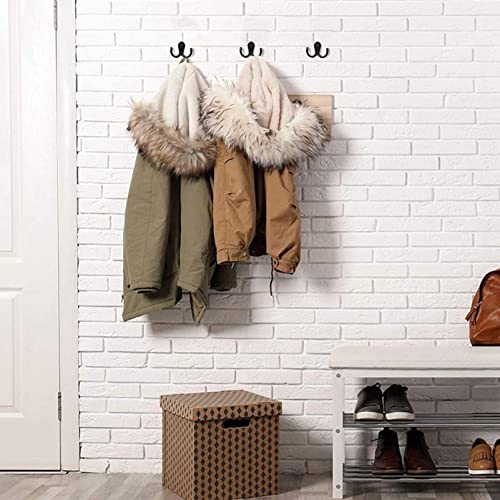 VIPERMARK 6-Pack Double Prong Coat Hooks - Wall Mounted Metal Robe and Hat Hooks with Screws for Bathroom and Bedroom