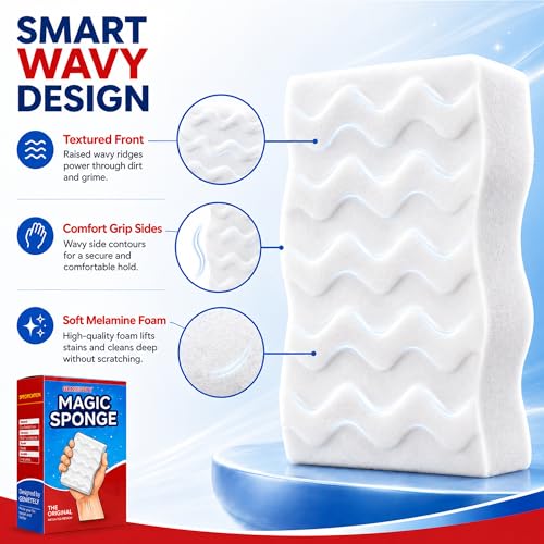 20 Pack Extra Durable Magic Sponge Erasers for Deep Cleaning