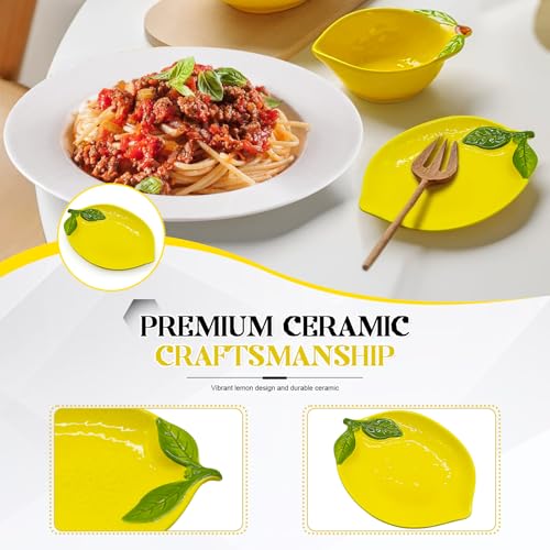 Lemon Shaped Ceramic Spoon Rest - Non-Slip Kitchen Utensil Holder