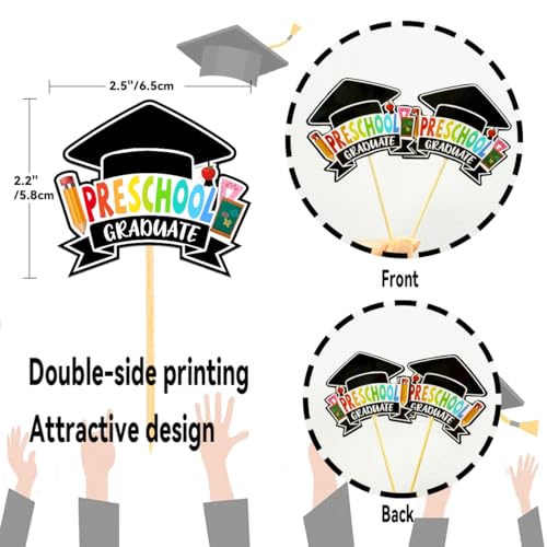 2026 Pre School Graduation Cupcake Toppers - 24 Pcs Set