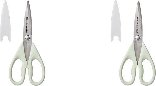 KitchenAid Kitchen Shears - Durable Stainless Steel Scissors with Soft Grip Handle | 8.72 Inch, Pistachio (Pack of 2)
