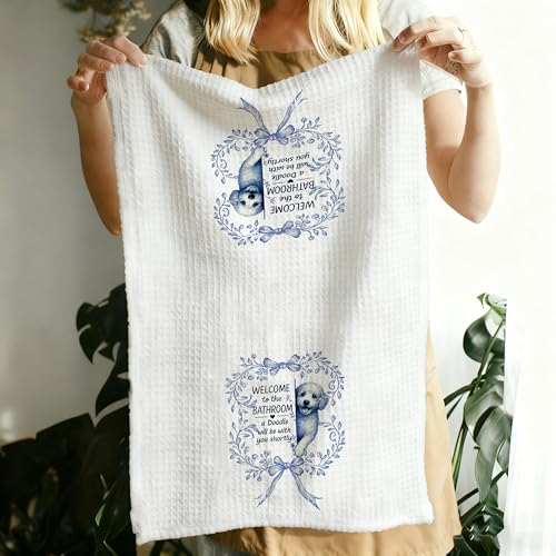 Blue and White Chinoiserie Decorative Hand Towels - 16x24 Inch
