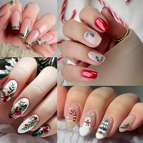 SHUXILIN Christmas Holly & Snow Tree Nail Art Stickers Decals