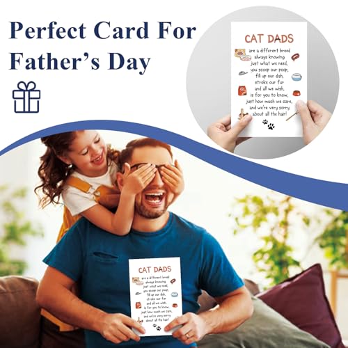 Funny Cat Dad Birthday Card - Cute Greeting for Men