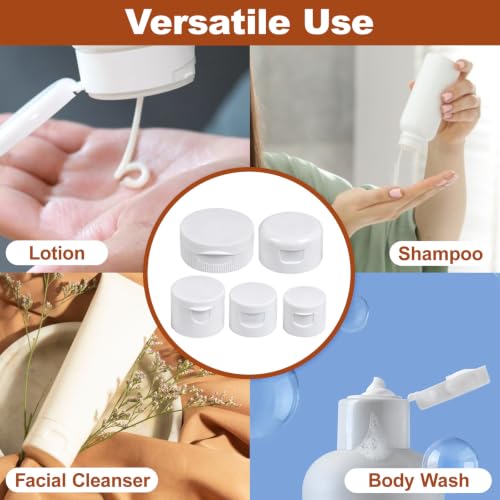 Nobelight 20 Pcs Leak-Proof Flip-Top Bottle Caps Kit for Lotion & Shampoo