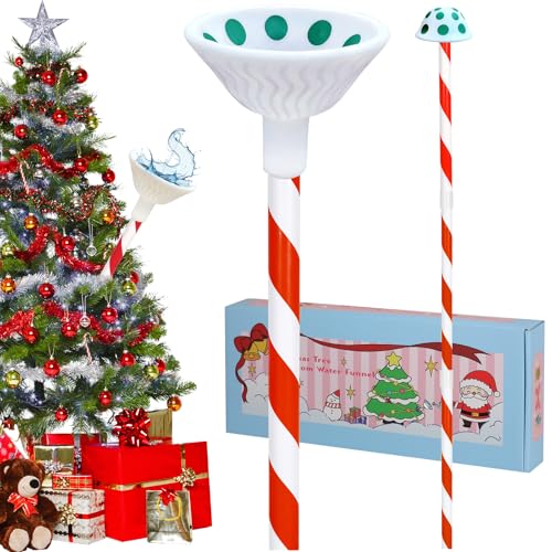 Christmas Tree Watering Funnel - Mushroom Green with Long Hose & Wide Opening