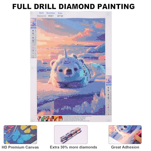 5D Diamond Painting Kit - Mystical Horned Seal Art 12x16 Inch