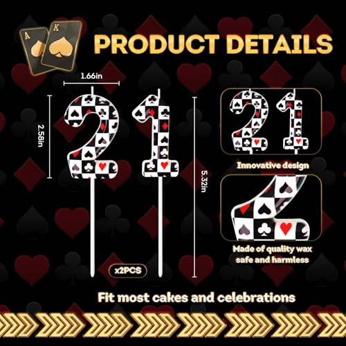 Casino Poker Birthday Candles - Fun Cake Toppers for Ages 0-100