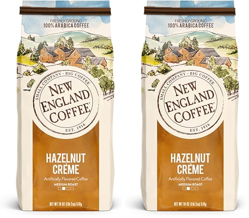 New England Coffee Hazelnut Crème Medium Roast - 18oz Pack of 2