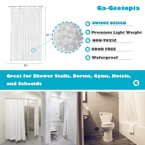Ga-Geetopia 3D Pebbles EVA Shower Curtain Liner 72x72 Inch, Clear, Waterproof, Rustproof Grommets