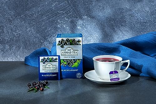 Ahmad Tea Blackcurrant Herbal Infusion Tea, Decaffeinated, 20 Tea Bags