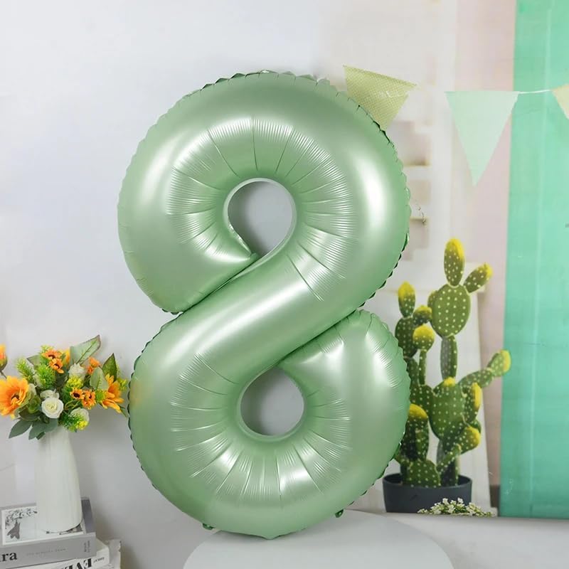 Olive Green 40 Inch Number 8 Balloon - Perfect for 8th Birthday Parties, Weddings & Graduations