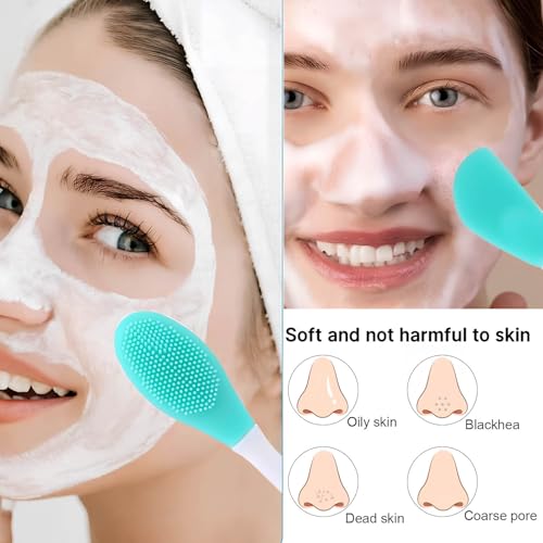 Silicone Facial Cleansing Brush & 2-in-1 Exfoliating Face Scrubber