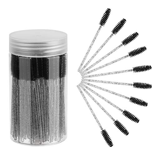 CHEFBEE 100PCS Disposable Eyelash Spoolies & Mascara Wands with Container