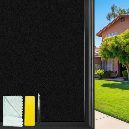 Bloss Blackout Window Film - 100% Sun Blocking Privacy Tint, 17.7" x 78.7"