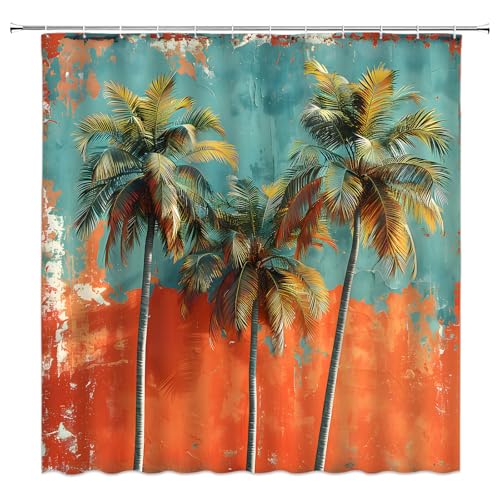 Tropical Palm Tree Shower Curtain 71" x 71" with Hooks