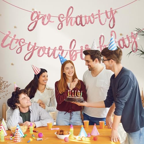 Go Shawty It's Your Birthday Glitter Banner – 11.4 Feet Party Decor