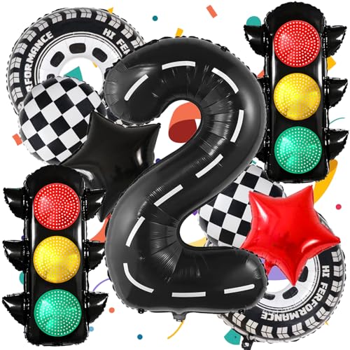 2nd Birthday Race Car Balloon Set - 9Pcs Racing Theme Decor