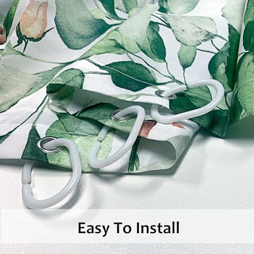 Green Eucalyptus Shower Curtain - 120gsm Heavy-Duty, 72x72 Inch - Green1