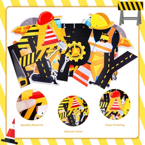 Galaton 21-Piece Construction Birthday Party Decorations Kit with Banner and Hanging Swirls